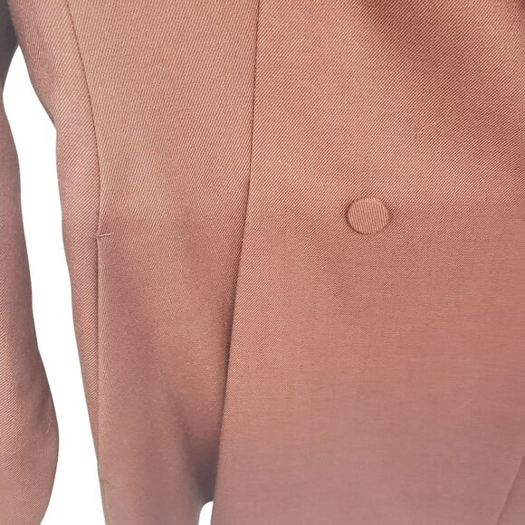 NEW MM Lafleur Gaia Sharkskin Blazer in Rust 14 - Picture 10 of 13